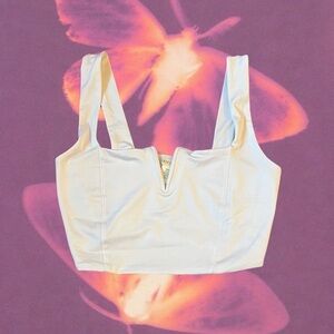 Cropped White Tank Top